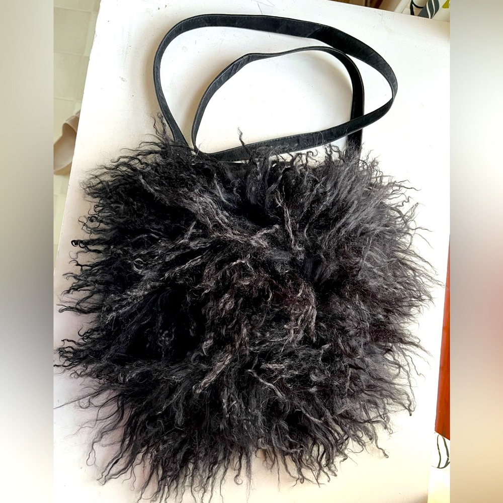 Mongolian lambs hair purse